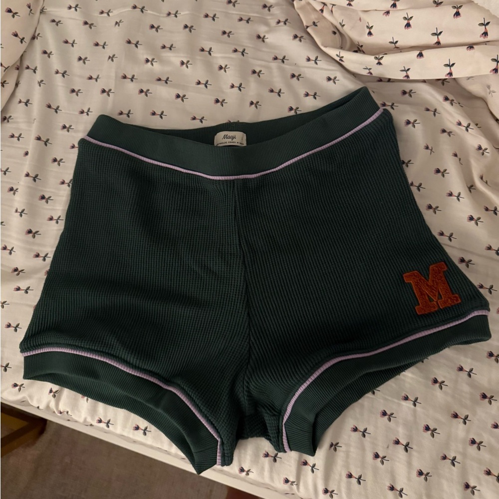 Maaji Green Shorts with Orange Accent